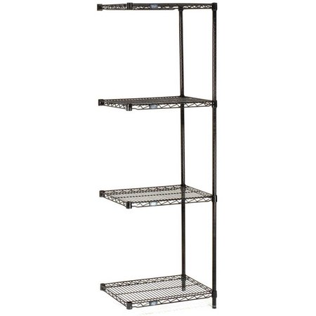 NEXEL 5 Tier Black Epoxy Wire Shelving Add-On Unit, 30W x 18D x 74H A18307B5